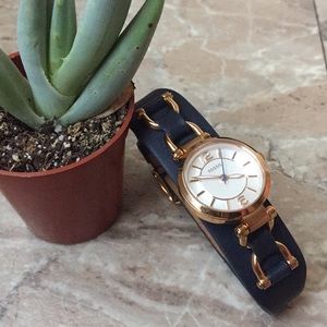 Fossil watch women’s navy blue and rose gold
